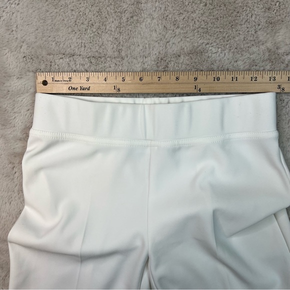 Joseph Ribkoff White Crop Pants Size 4 Stretch Slit Elegant Minimalist Capri - Picture 4 of 9